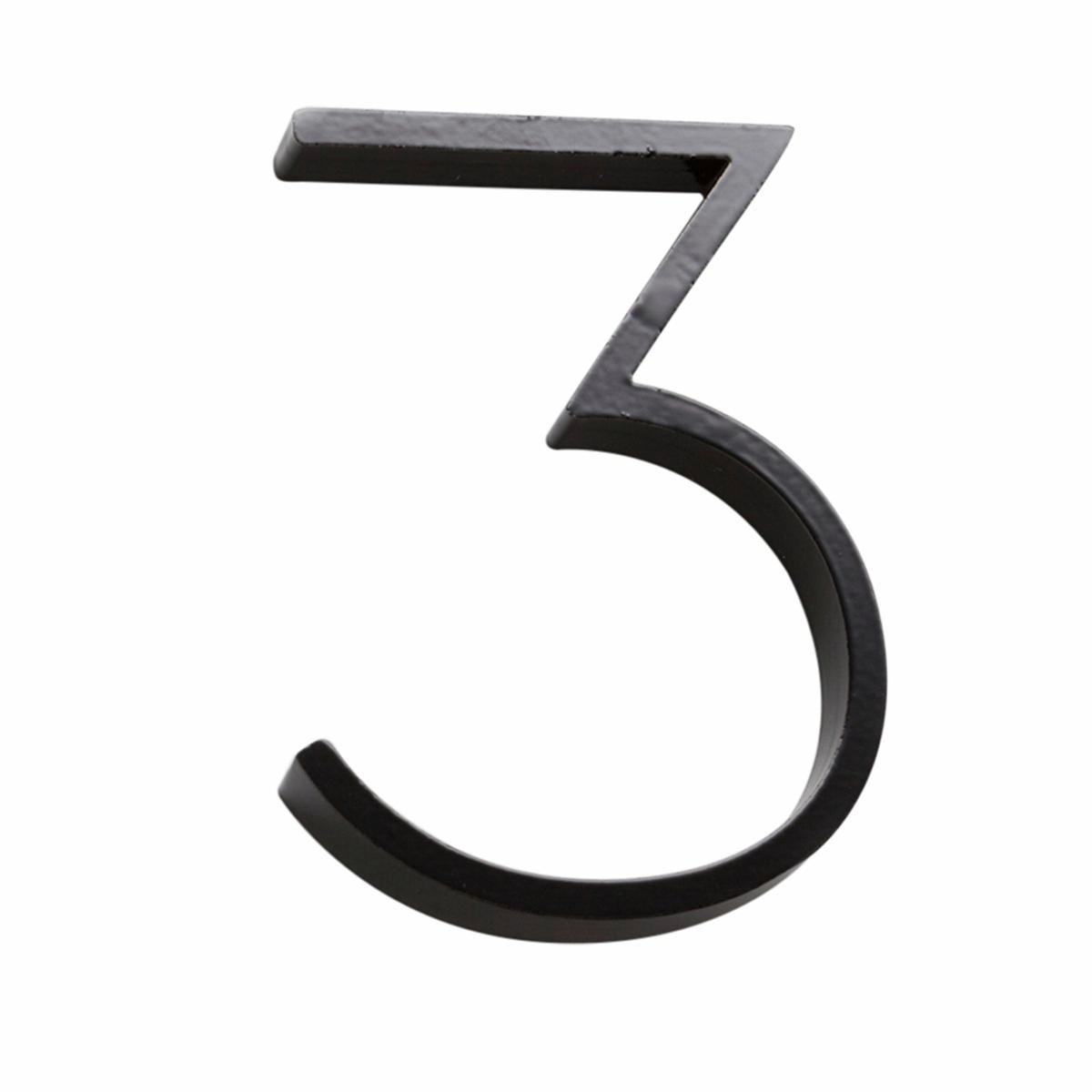 Sandleford House Number 3 - 120mm - Black - Slimline Steel Design - SuperSaverAU - view 1