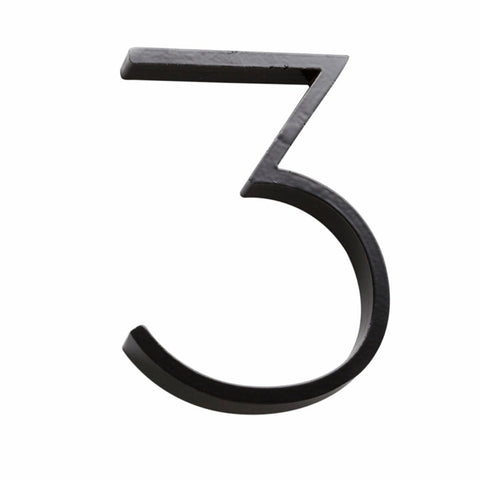 Sandleford House Number 3 - 120mm - Black - Slimline Steel Design - SuperSaverAU - view 1