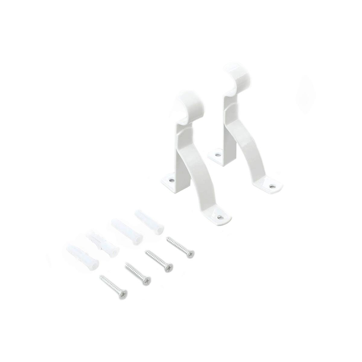 Windoware Curtain Rod Bracket - 16mm - White - 2 Pack - Metal - Durable - SuperSaverAU - view 1