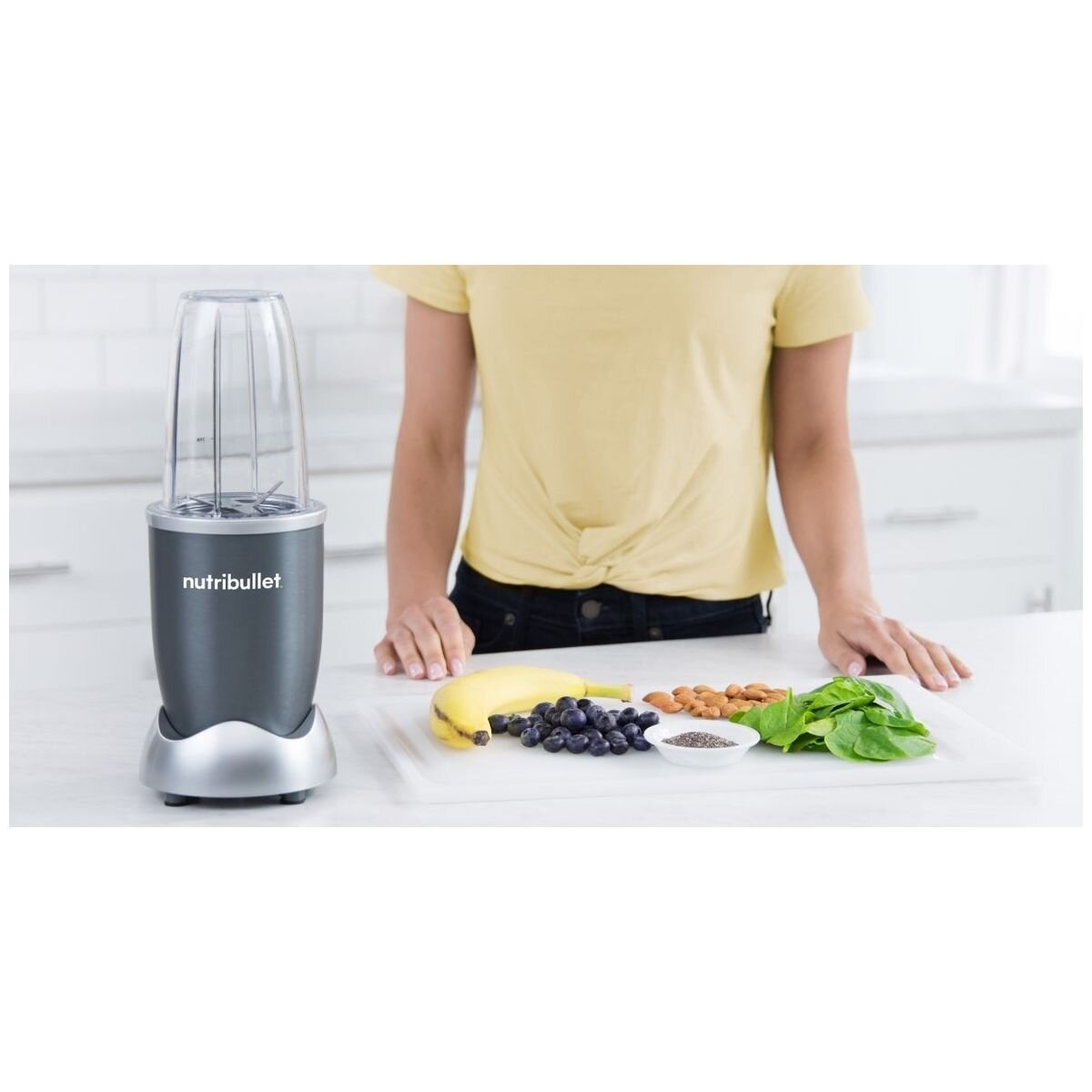 NutriBullet 600 Series 5 Piece Personal Blender - 600W Motor, Extractor Blade, Grey - NBR-0507LG