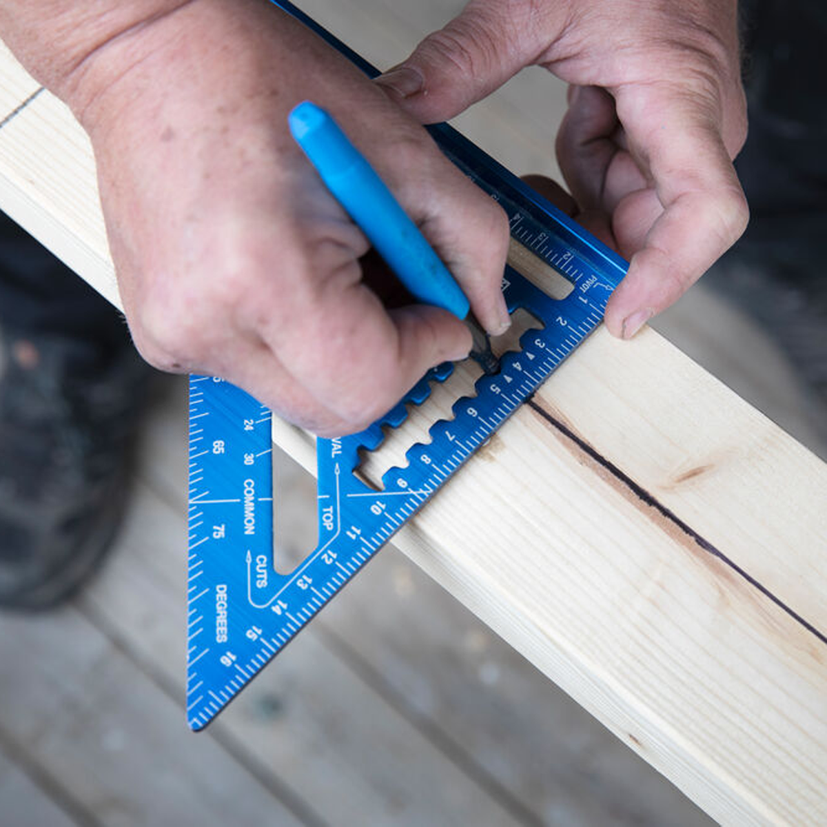 Empire True Blue 180mm Laser Etched Aluminium Rafter Square Metric