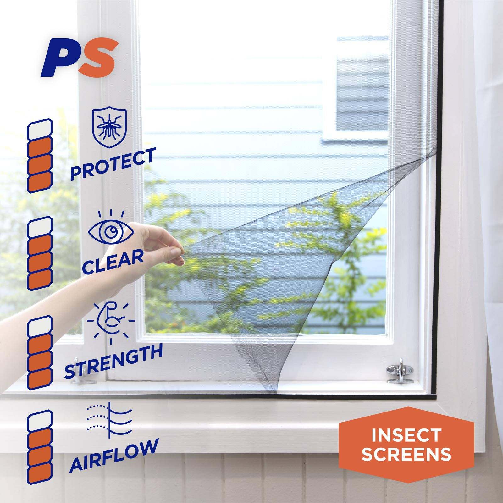 Permastik 1.5m x 1.3m Black Removable Insect Screen Kit - Polyester