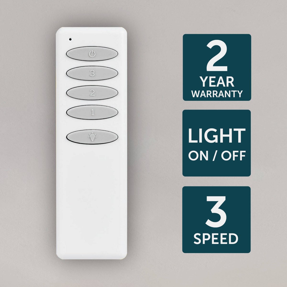 Brilliant Slimline AC Ceiling Fan Remote with Digital Pairing, White 22569/05