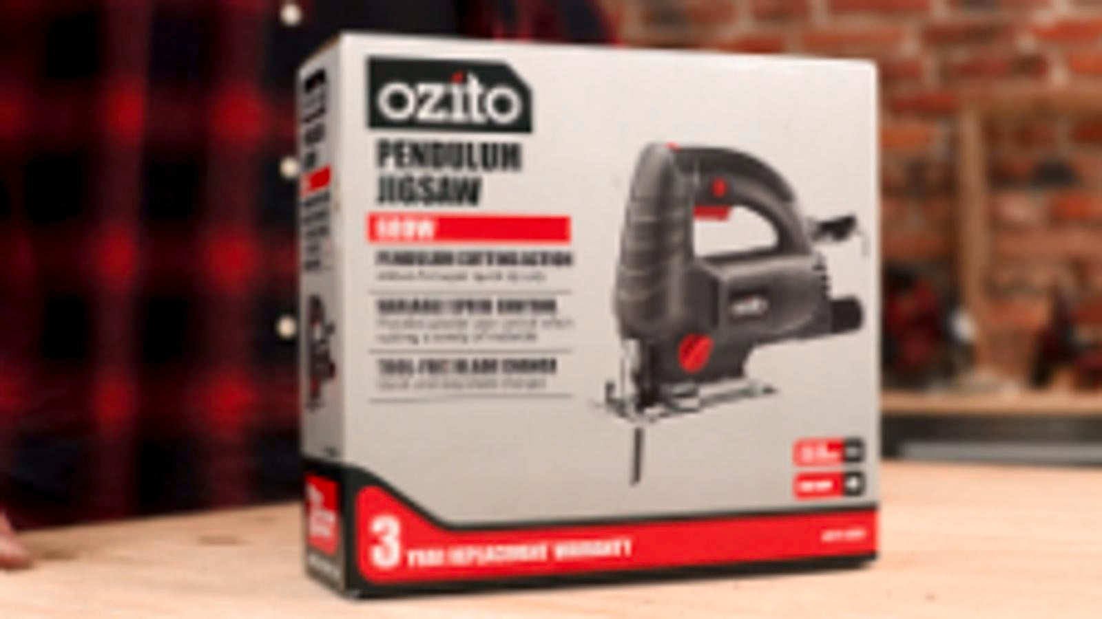 Ozito 680W Pendulum Jigsaw JSW-6800, 3 Blades, 45 Degree Bevel, 3100 SPM, Variable Speed
