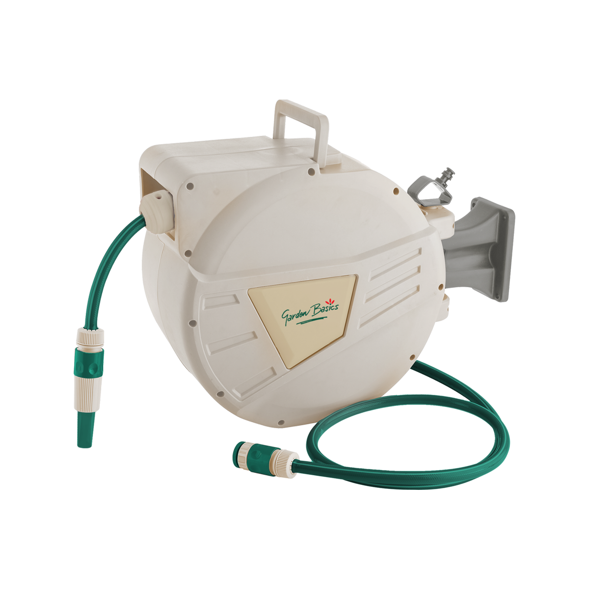 Garden Basics 30m Auto Rewind Hose Reel - Wall-Mounted - 12mm Nozzle - SuperSaverAU - view 1