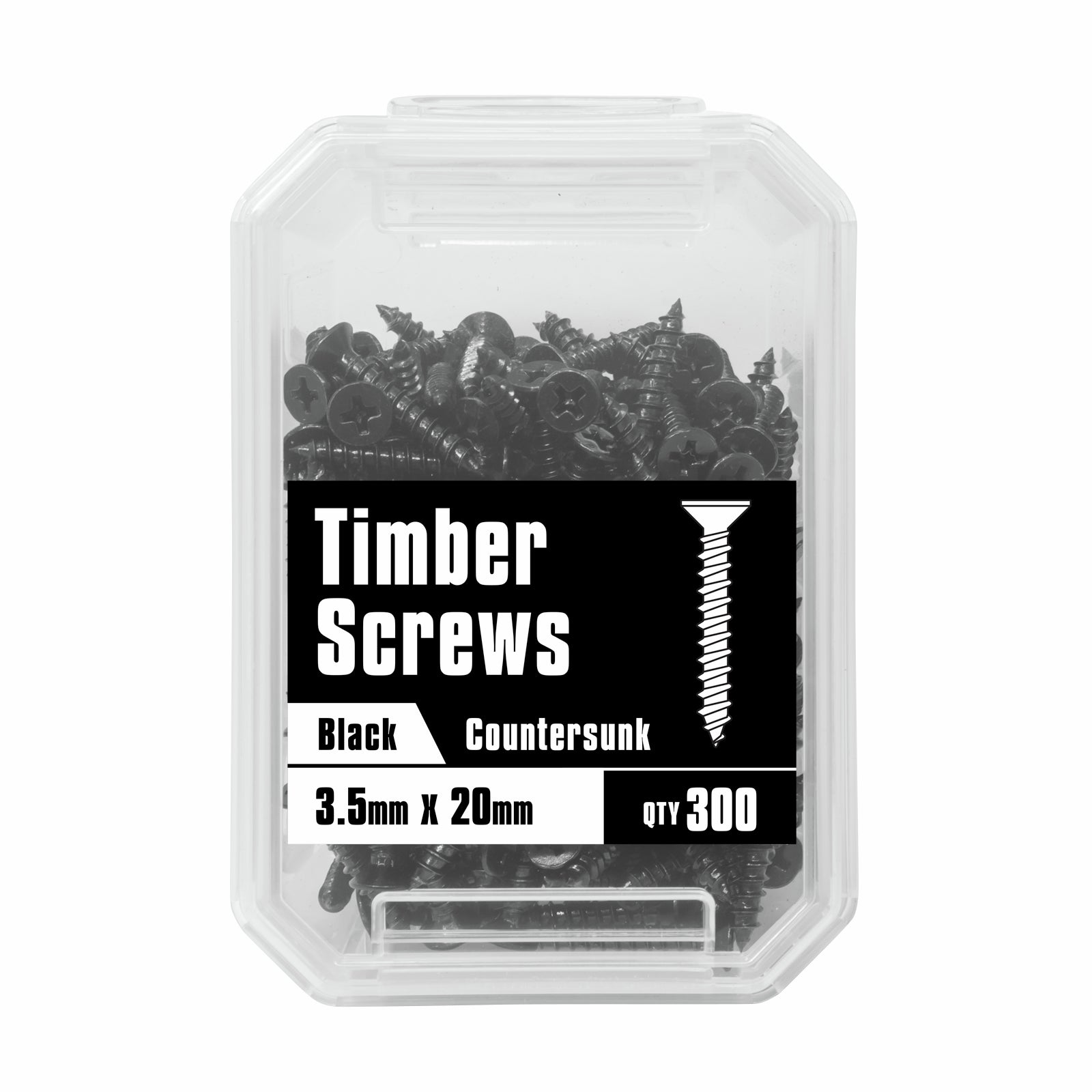 Pinnacle 3.5 x 20mm Black Countersunk Timber Screw 300 Pack