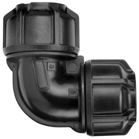 Philmac 25mm Poly Pipe Elbow - Polypropylene - 90 Degree - PN16 - SuperSaverAU - view 1