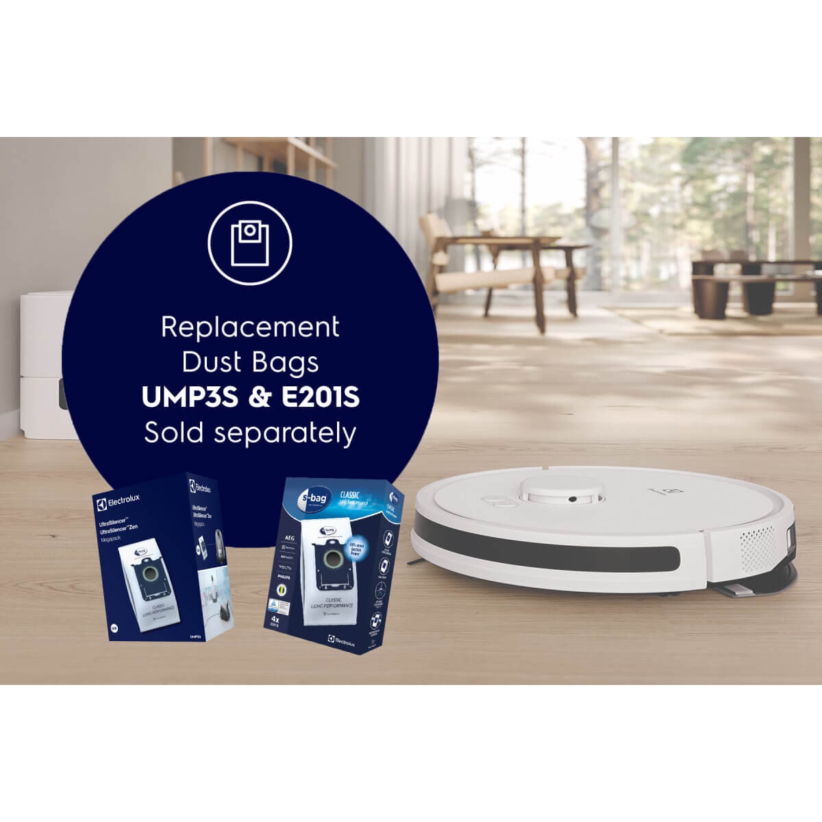 Electrolux Ultimate Home 300 Robot Vacuum and Mop - 4000Pa Suction, LiDAR Mapping, Shell White - EFR71222DS