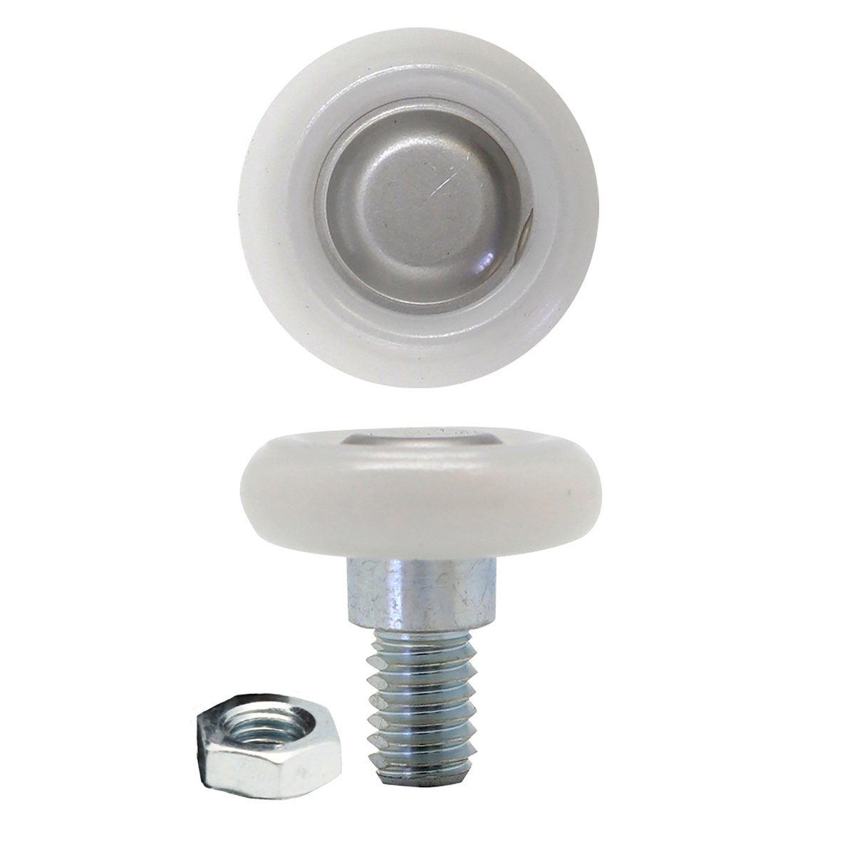 Cowdroy 8mm White Nylon Sliding Door Track Axle Wheels - 2 Pack