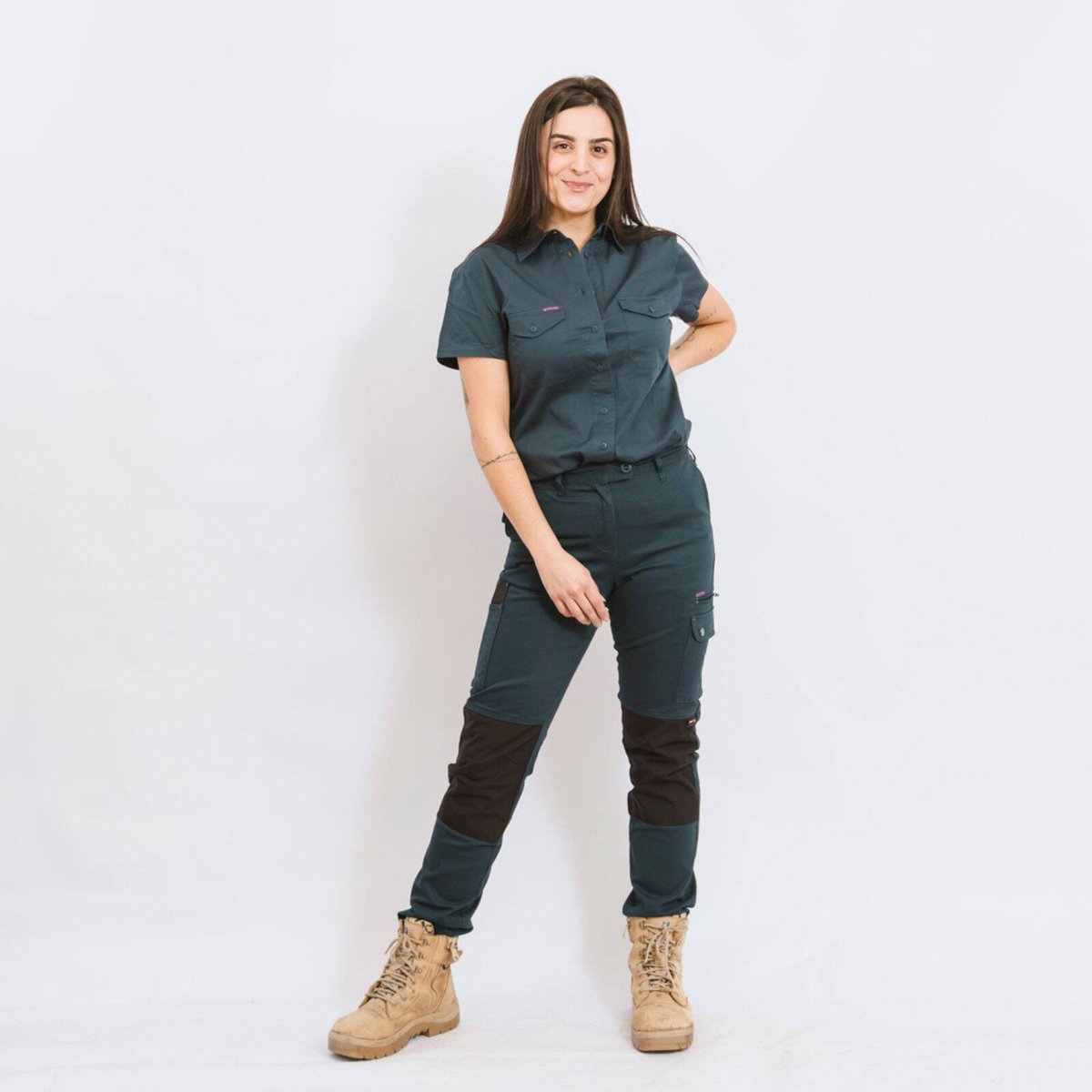 Green Hip Skinny Flex Pants - Gardener Green - Size 18 - UPF 50+ - Adjustable Length - SuperSaverAU - view 2