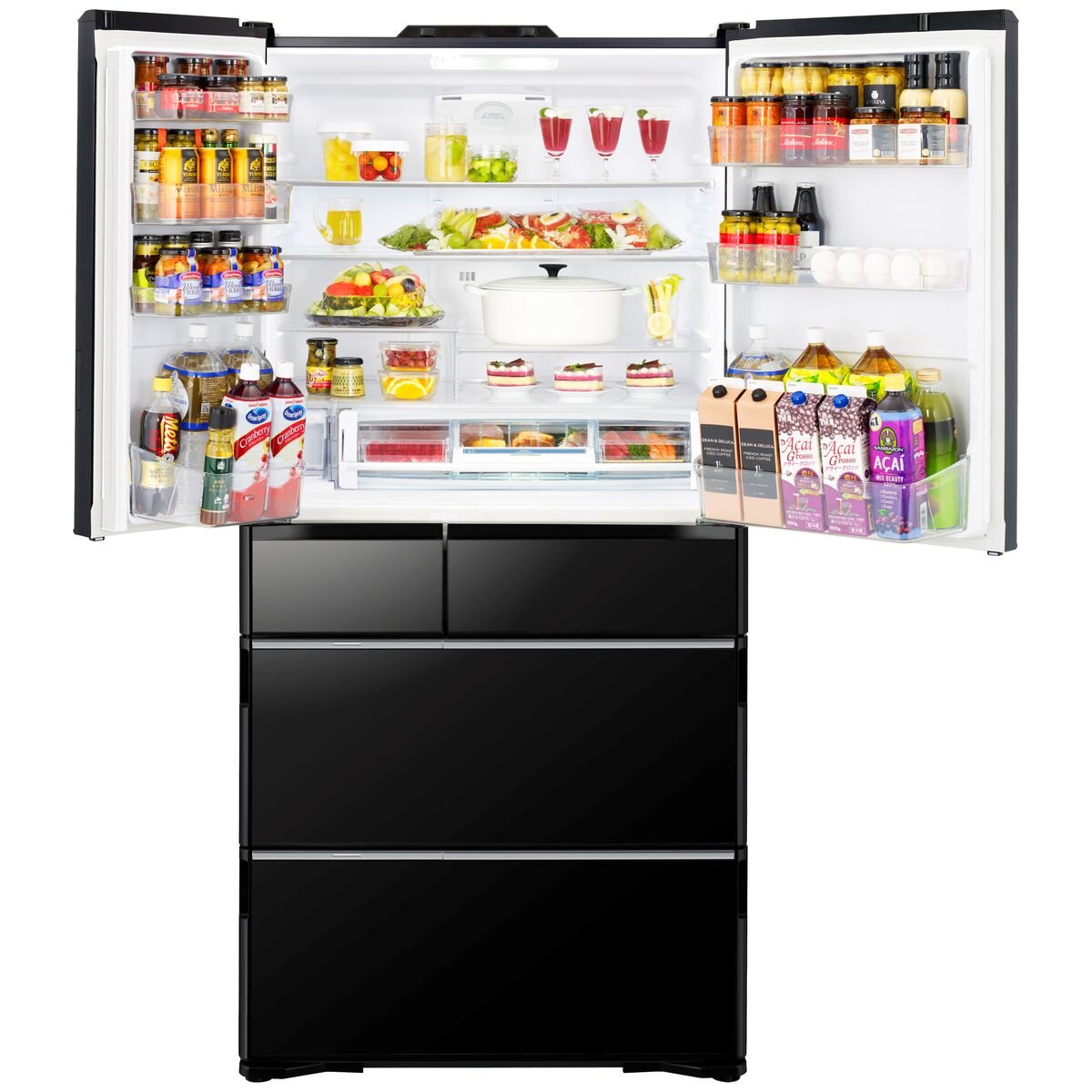 Hitachi 735L French Door Fridge - Black, Vacuum Compartment, Made in Japan - R-ZX740RAXK