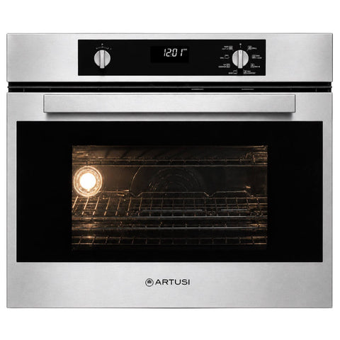 Artusi 75cm Built-In Pyrolytic Oven - Stainless Steel, 95L Capacity, Telescopic Runners - AO750XP