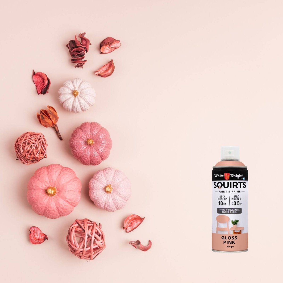 White Knight Squirts Pink Gloss Spray Paint 310g Solvent Based Durable - SuperSaverAU - view 4
