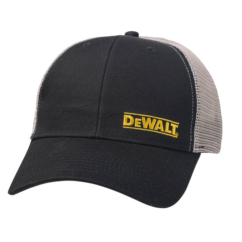 DeWALT Oakdale Trucker Hat Black/Grey Acrylic Mesh Snapback One Size