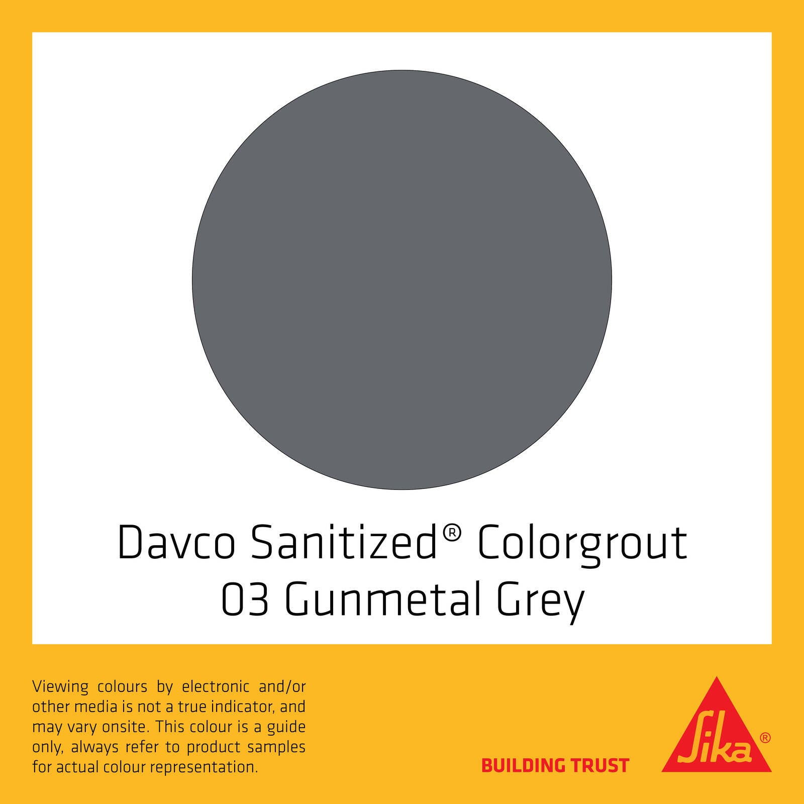 Davco Sanitized Colourgrout #03 Gunmetal Grey 1.5kg Mould-Resistant Sanded Grout