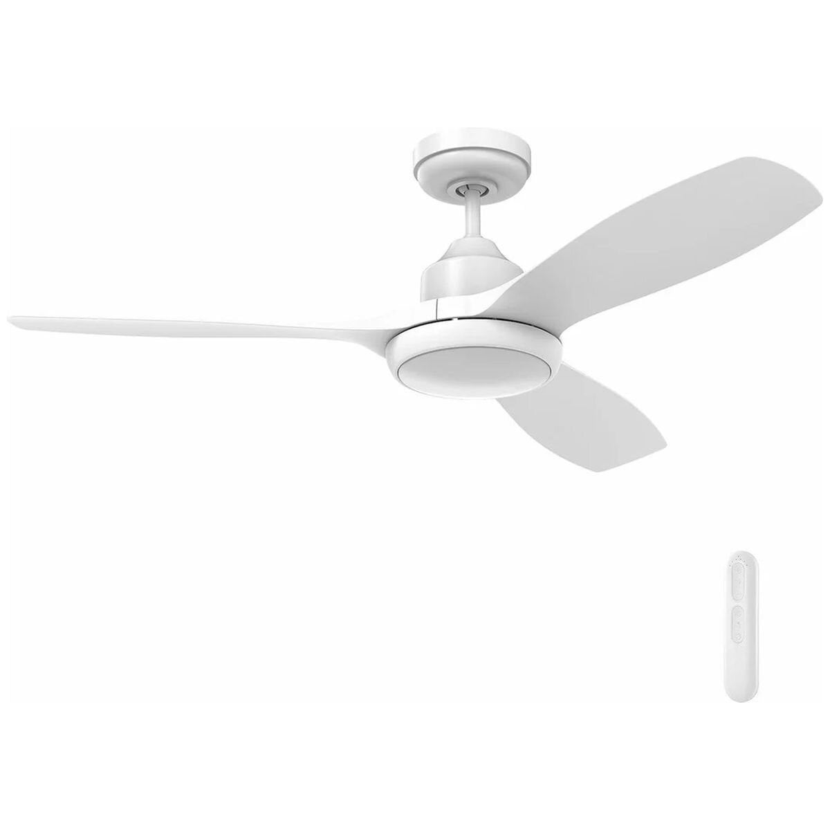 Mercator Raptor S 122cm DC Ceiling Fan with LED Light - White, 20W CCT Light, 6-Speed Remote - FC978123WH