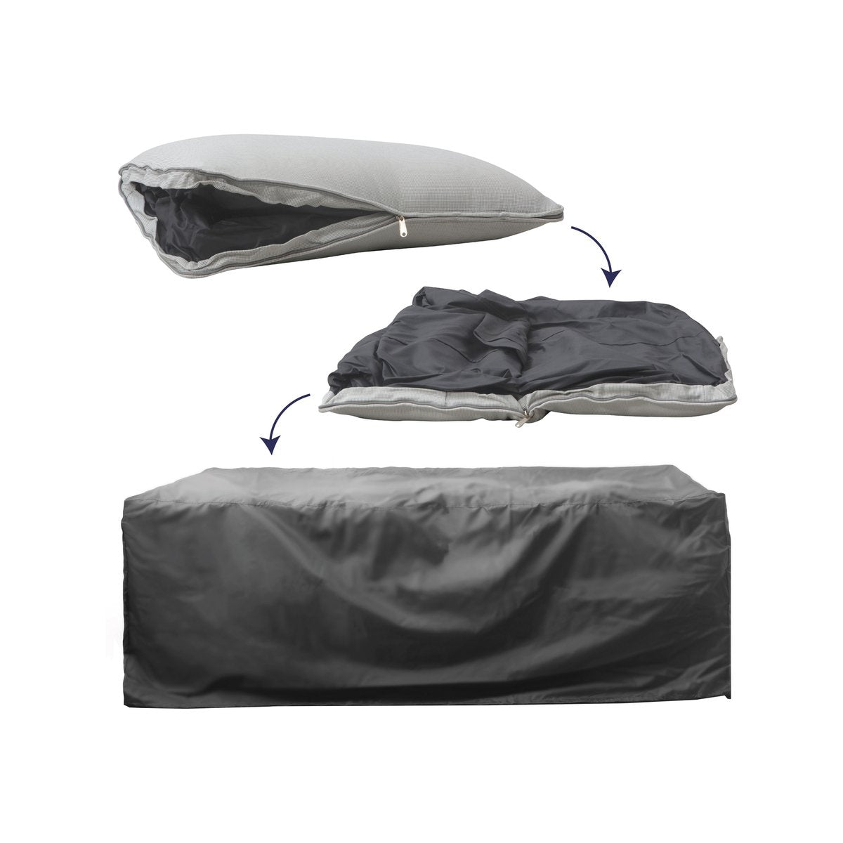 Cushion to Cover 61 x 35cm Oatmeal Outdoor Cushion - 2-in-1 Furniture Cover - SuperSaverAU - view 2