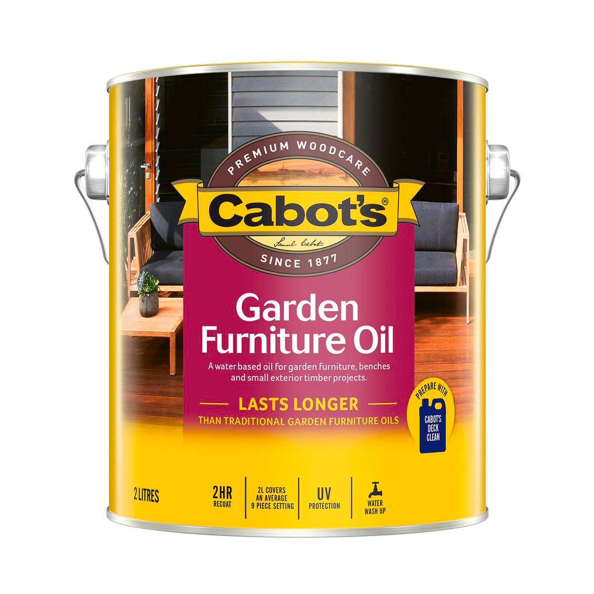 Cabot's 2L New Natural Water Based Garden Furniture Oil, Waterproof