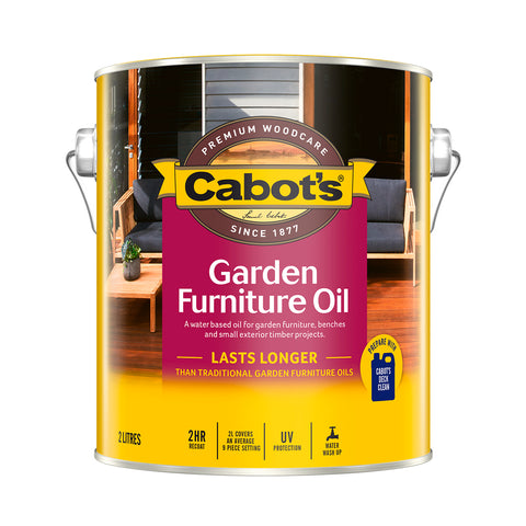 Cabot's 2L New Natural Water Based Garden Furniture Oil, Waterproof