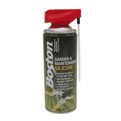 Boston Garden Maintenance Silicone Spray 300g Aerosol Lubricant with 2-Way Nozzle