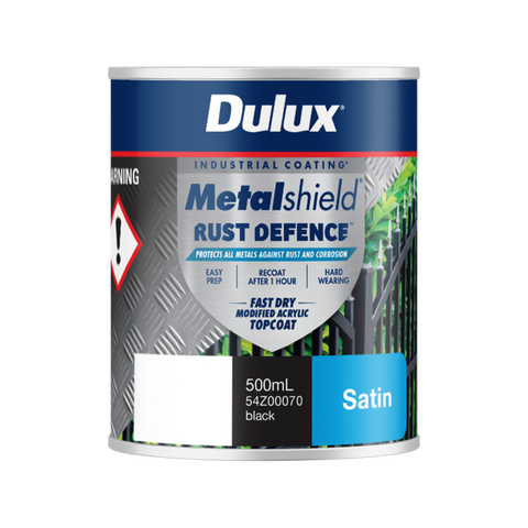 Dulux Metalshield Rust Defence 500ml Black Satin