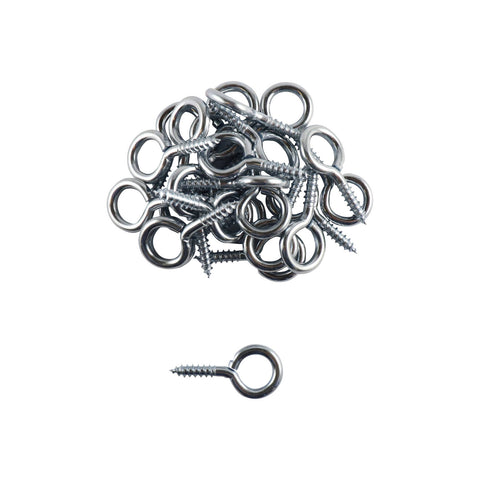 Everhang 4mm Zinc Plated Steel Screw Eye Hook 25 Pack