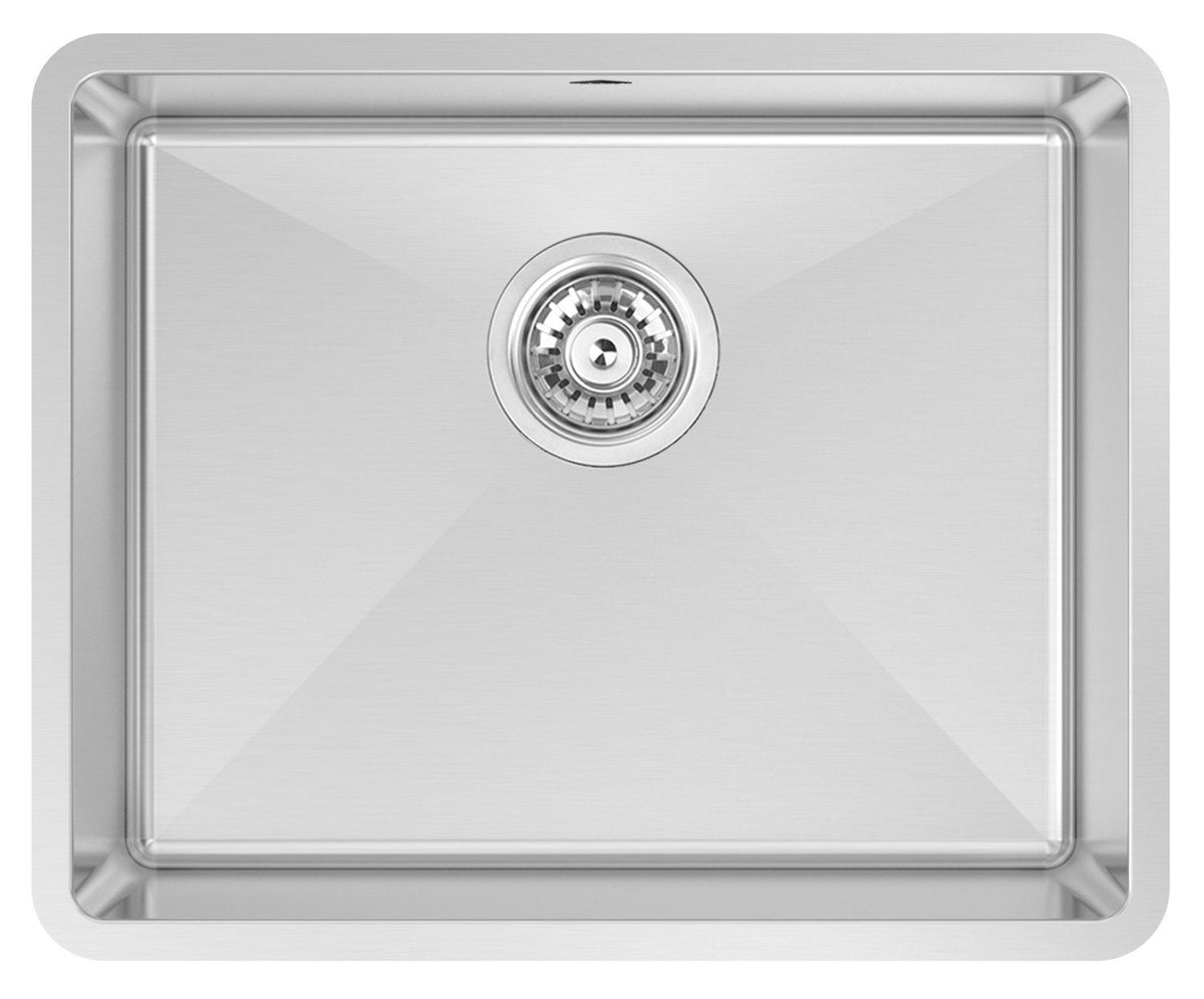 Abey Lucia Single Bowl Sink - SUS304 Satin Stainless Steel, Top, Under or Flush Mount - LUA130