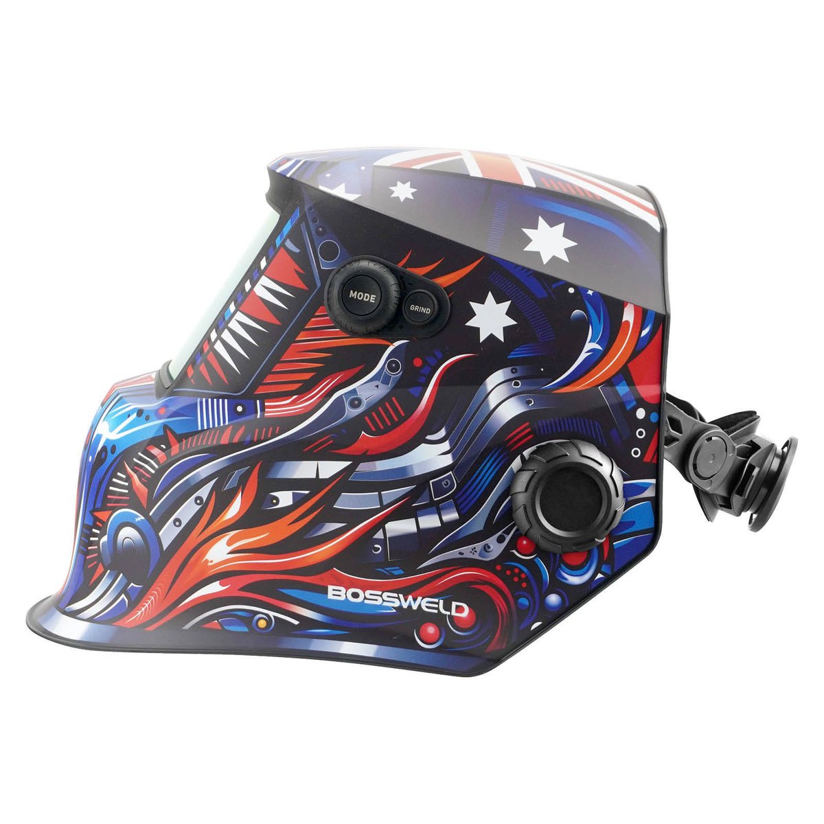 Bossweld VX-3 Ozzie Auto Darkening Welding Helmet, Variable Shade 4-8/9-13, 100 x 60mm Lens