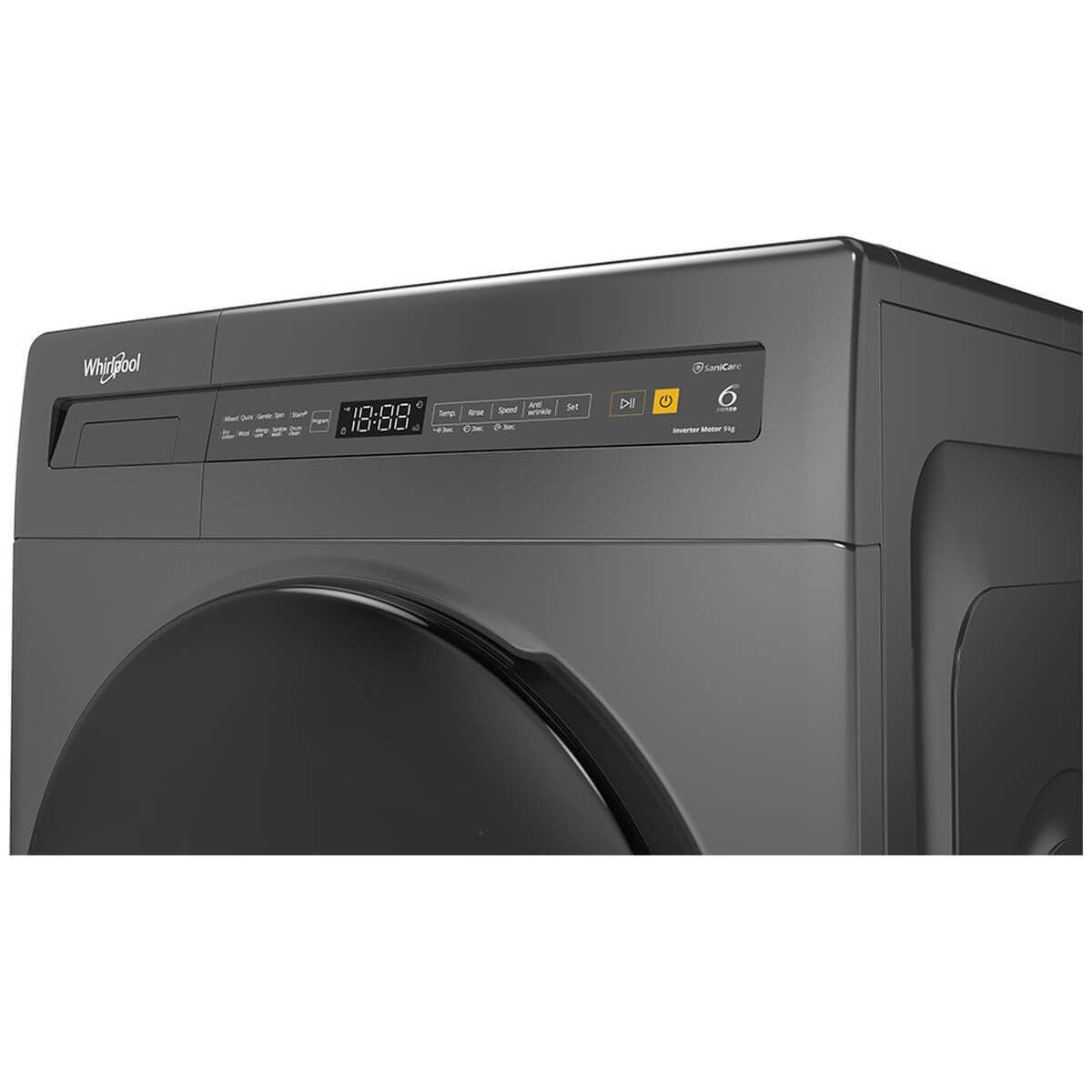Whirlpool Essentials 9kg Front Load Washing Machine - Graphite, 1400rpm Spin, Touch Controls - FWEB9012IG