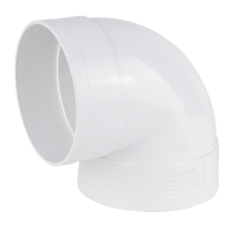 Holman 90mm 90 Degree Female & Female PVC Stormwater Elbow, White