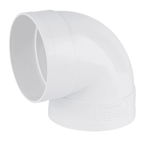 Holman 90mm 90 Degree Female & Female PVC Stormwater Elbow, White