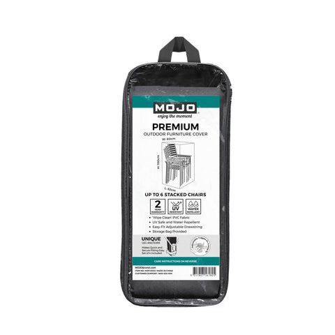 Mojo Premium PVC 6 Stack of Chairs Outdoor Furniture Cover, Weather & UV Resistant