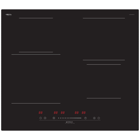 Emilia 60cm 4 zone induction cooktop - touch controls, boost, 9 power levels, child lock - EMIND64FIT