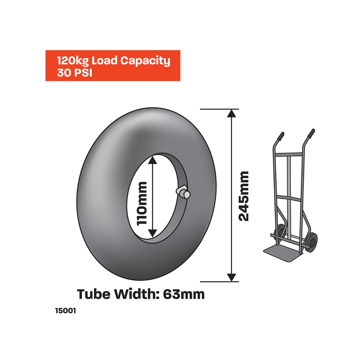 Move It 350 x 4 Replacement Inner Tube - Rubber - Easy To Install - Durable - SuperSaverAU - view 2