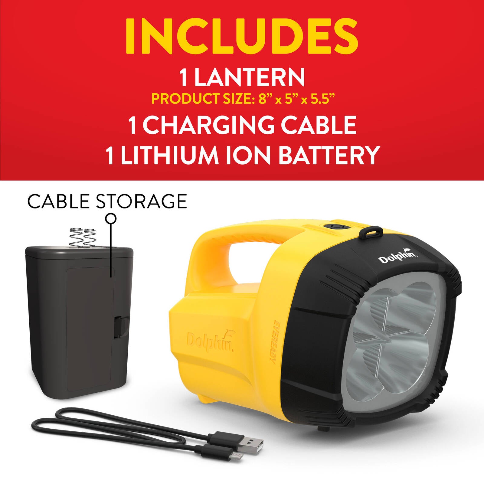 Eveready Dolphin Hybrid Rechargeable Floating LED Lantern 500 Lumen YLLN6V