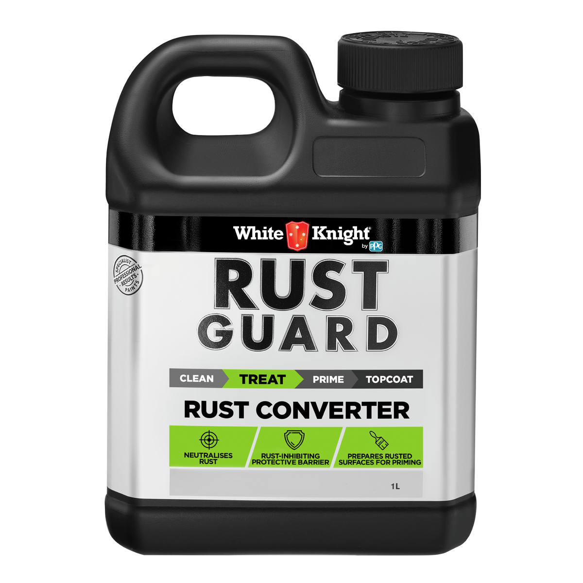 White Knight Rust Guard Rust Converter - 1L - 110mm x 135mm x 110mm - Neutralises Rust - SuperSaverAU - view 1