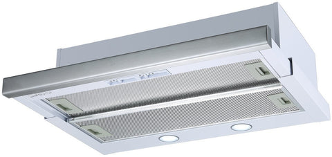 Beko 60cm Slideout Rangehood - 430m³/h, 3 Fan Speeds - Stainless Steel Front, LED Lighting - BRH60TW