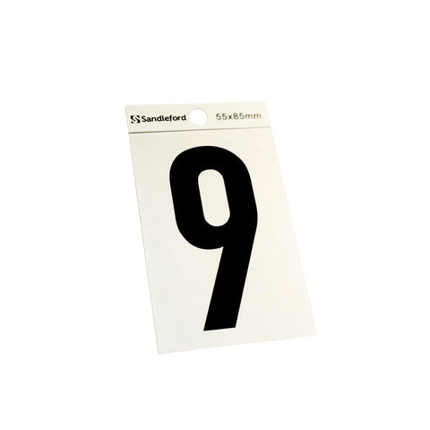 Sandleford Self Adhesive House Number 9 - Silver Black - 85mm - SuperSaverAU - view 1