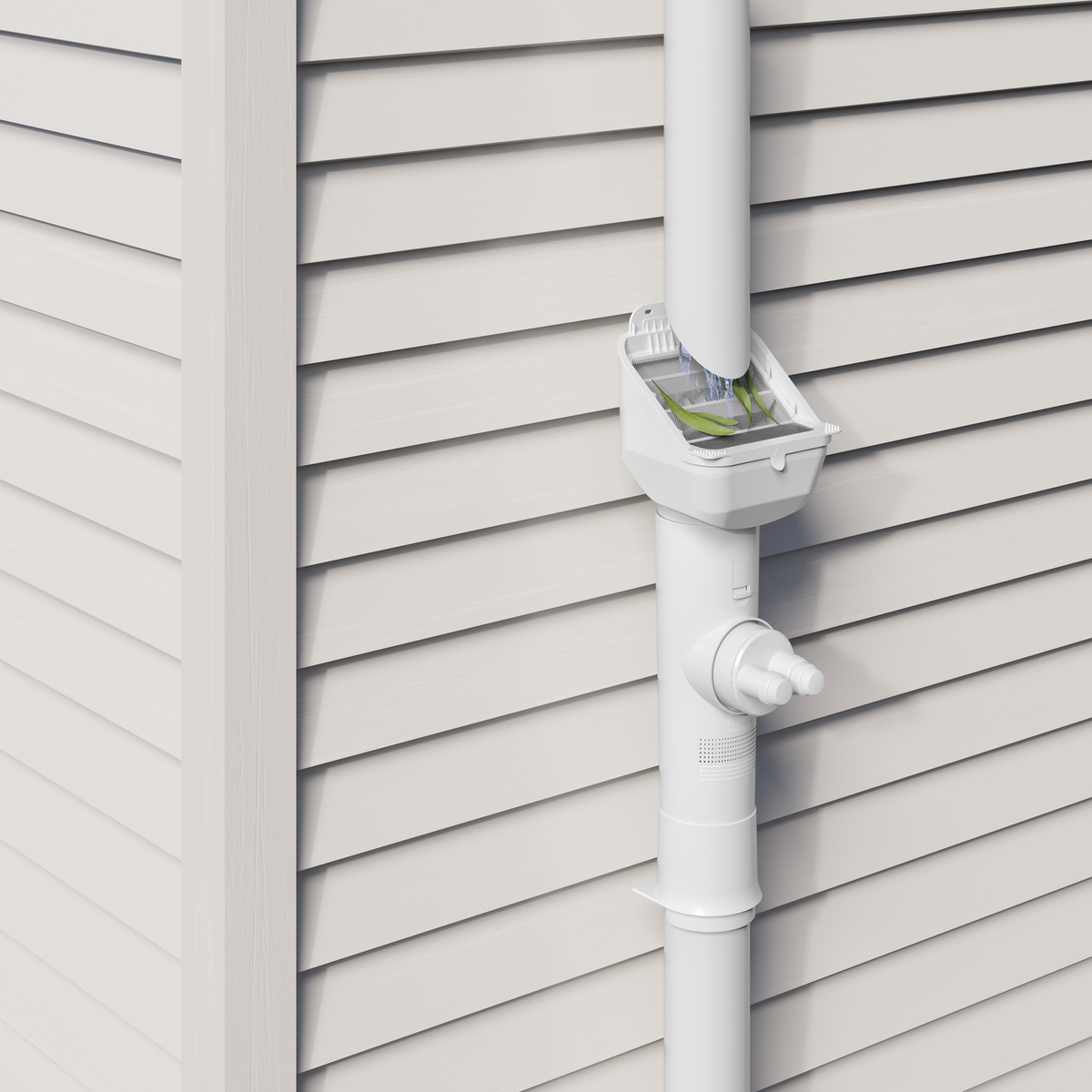 Rain Harvesting Clean Rain Advanced Downpipe Diverter - White PVC