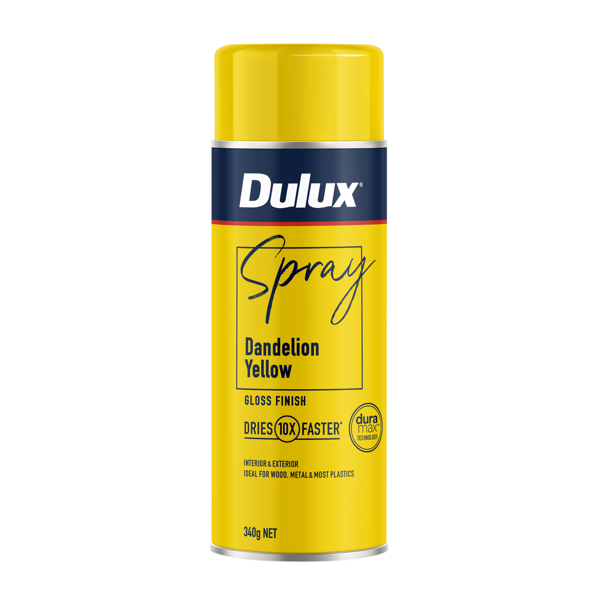 Dulux Spray Paint 340g Gloss Dandelion Yellow - Fast Drying - Self Priming - SuperSaverAU - view 1