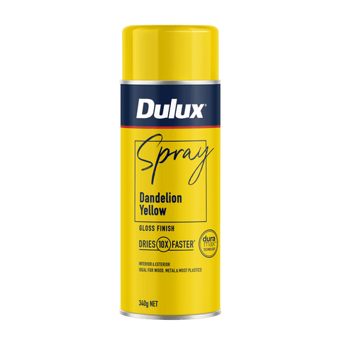 Dulux 340g Dandelion Yellow Gloss Spray Paint, Indoor, 2.2m2/L Coverage