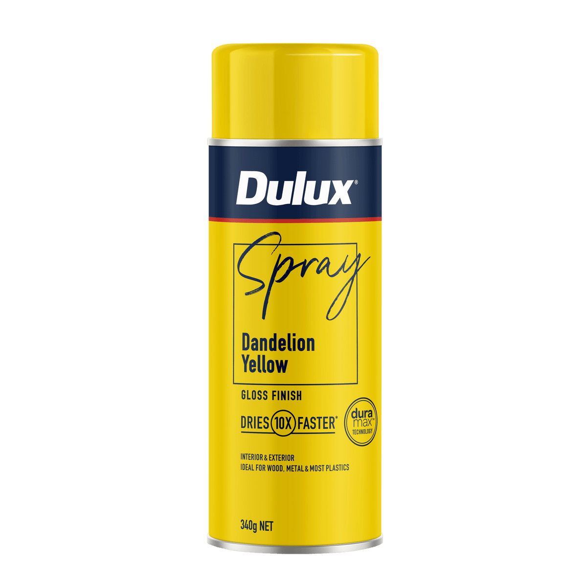 Dulux 340g Dandelion Yellow Gloss Spray Paint, Indoor, 2.2m2/L Coverage