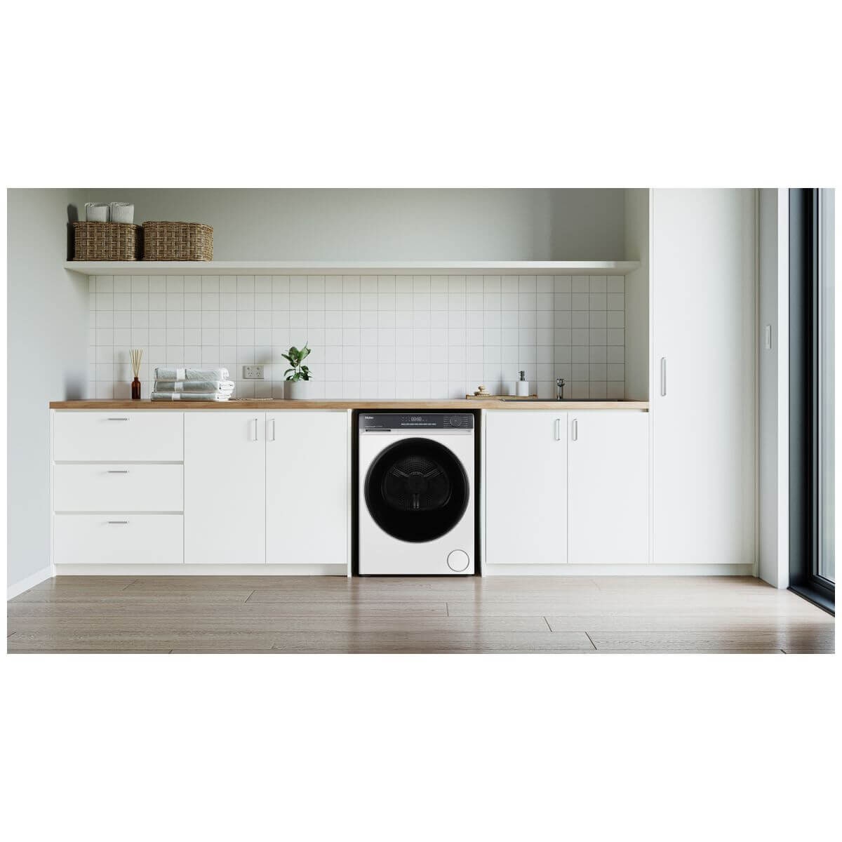 Haier 8kg Heat Pump Dryer - White, 8 Star Energy Rating, Multiple Specialised Programs - HDHPS80KW1