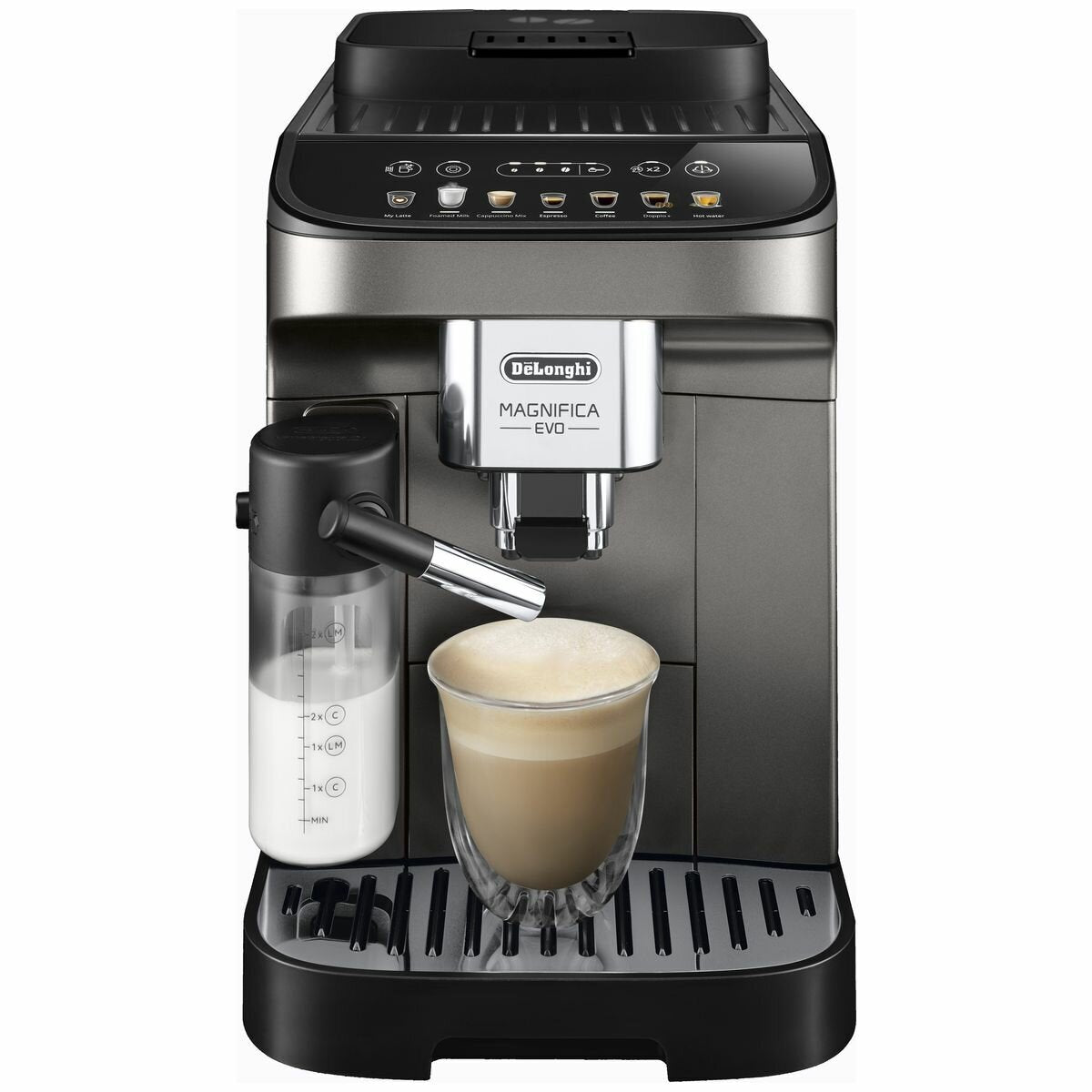 DeLonghi Magnifica Evo Titan fully automatic coffee machine - 250g bean hopper, LatteCrema - ECAM29083TB