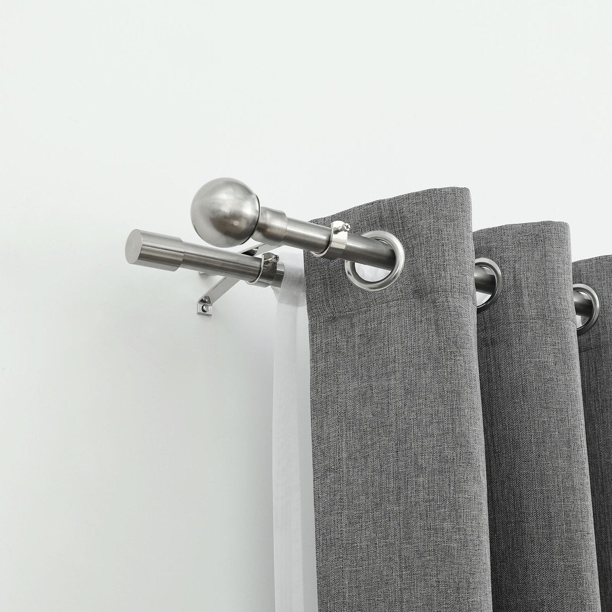 Windoware 25mm Satin Double Curtain Rod Bracket 3 Pack Metal