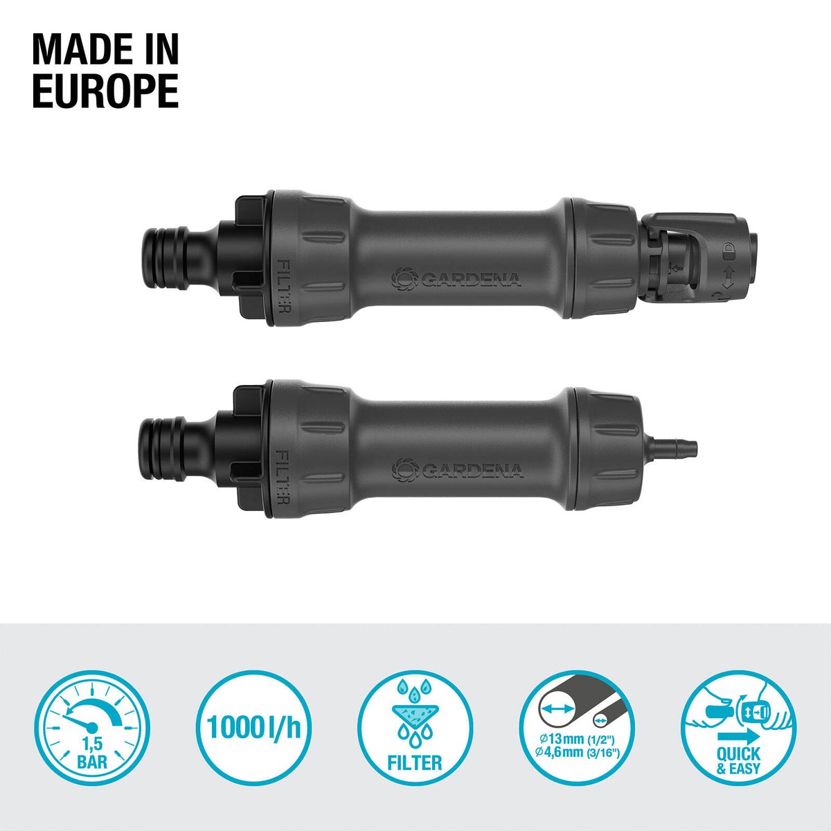 Gardena Micro Irrigation Master Unit 1000 - 4.6mm Supply Pipe - Black - Efficient Water Distribution - SuperSaverAU - view 2