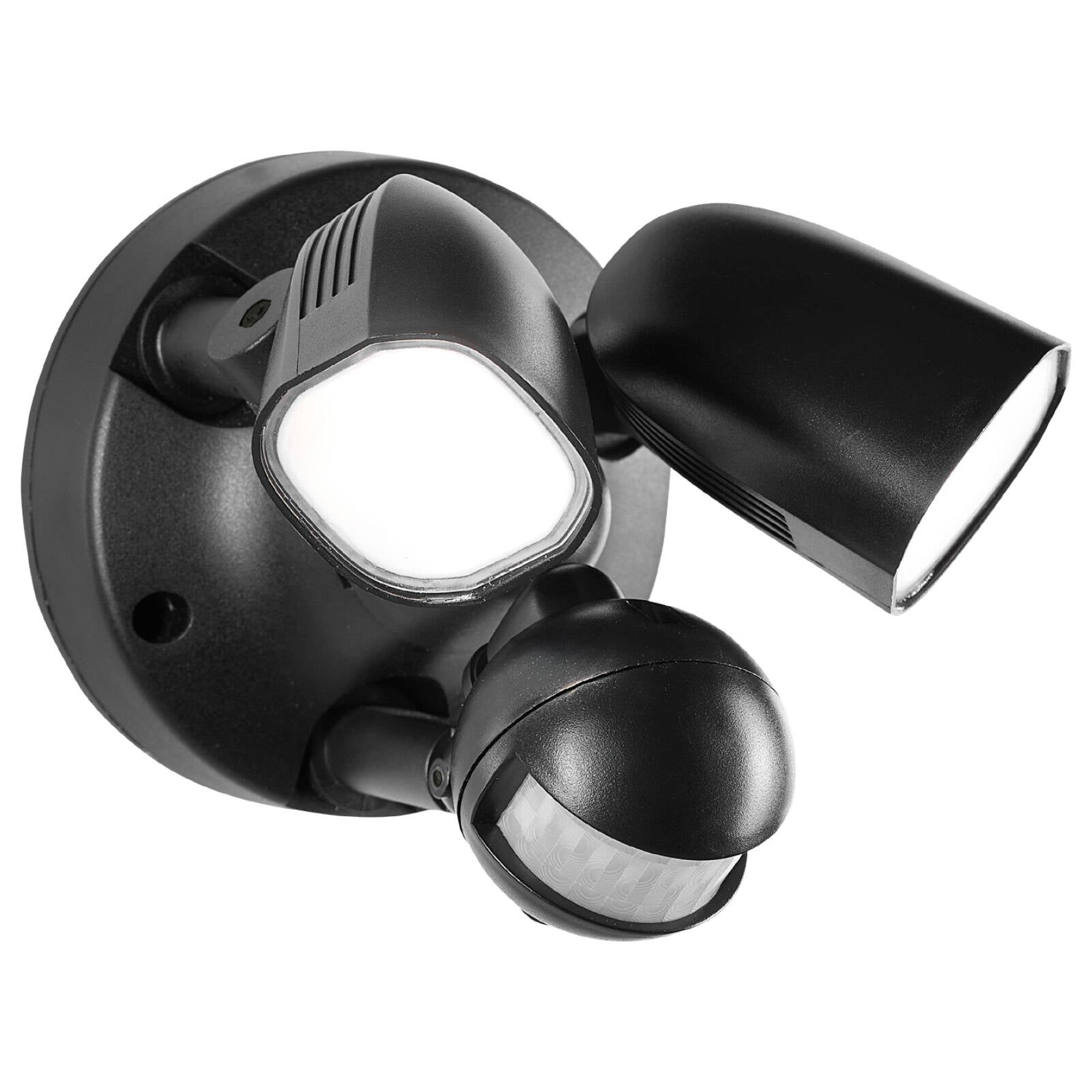 Brilliant Frontier B22 DIY Twin LED 20W Security Light Black, Motion Sensing, Weather Resistant Outdoor 22594/06