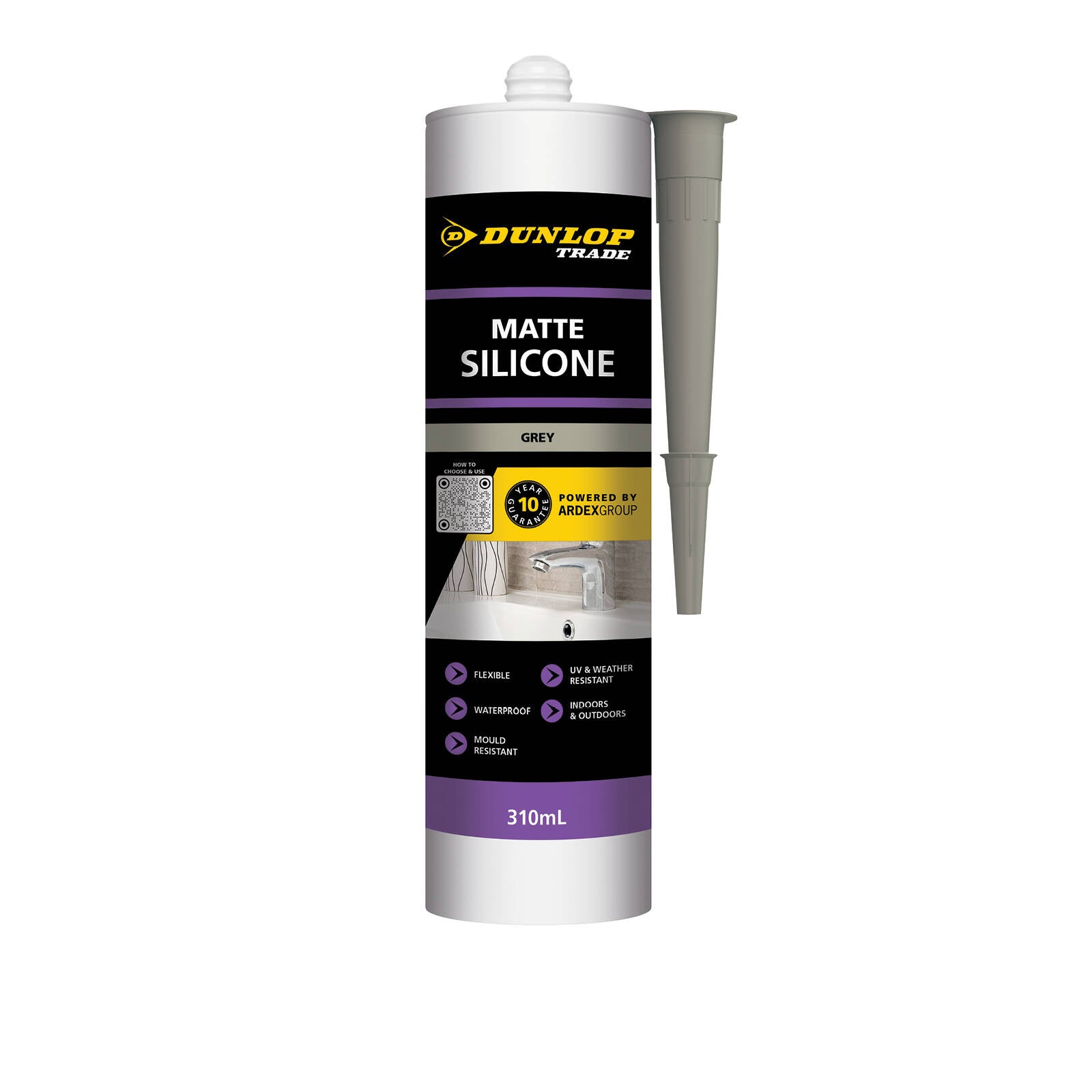 Dunlop Trade 310ml Matte Grey Coloured Silicone Sealant