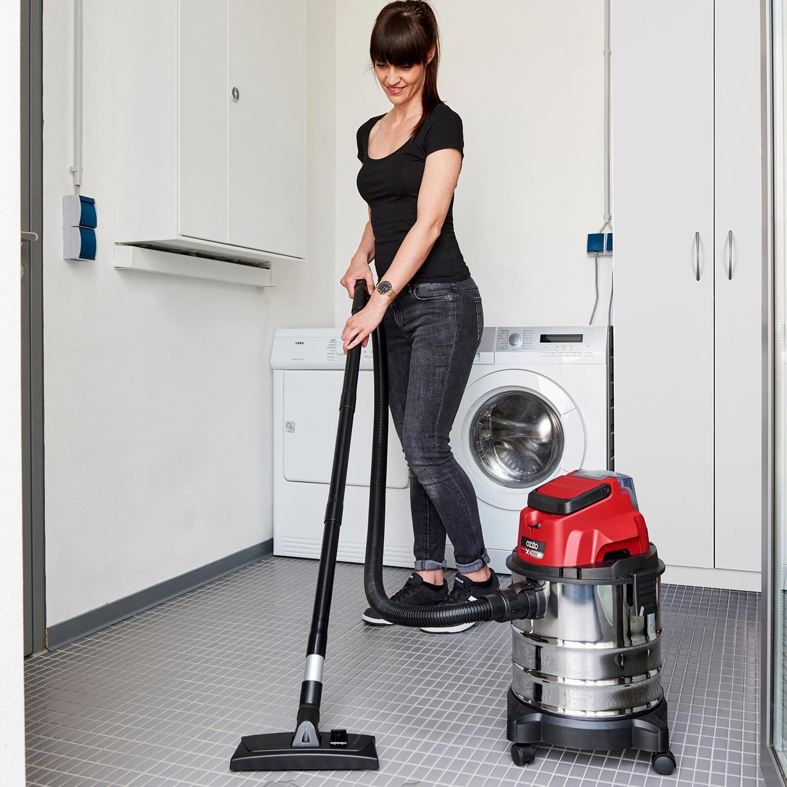 Ozito PXC 18V Cordless Wet & Dry Vacuum Cleaner PXVWDS-1818 - Skin Only, Stainless Steel Tank
