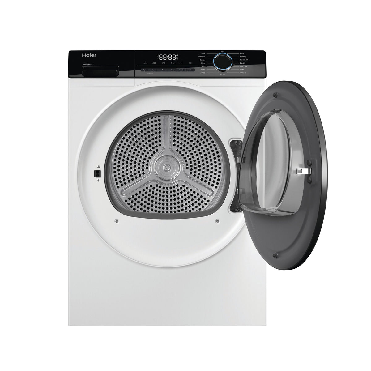Haier 8kg Heat Pump Dryer - White, 8 Star Energy Rating, 15 Programs, Auto-Sensing - HDHP80AW1